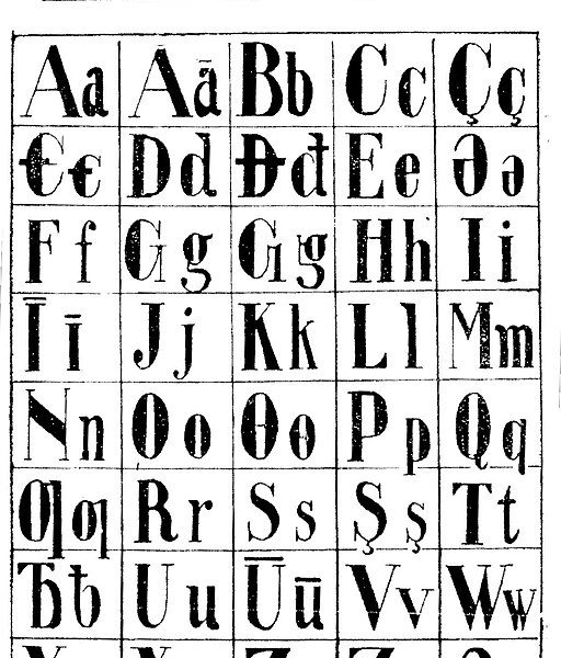 a black and white chart showing the 1931 Shugni Alphabet