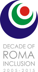 a logo with a large blue crescent shape at the bottom, a smaller green crescent shape in the middle, and a red circle at the top