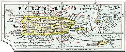 an old map of puerto rico, spelled 